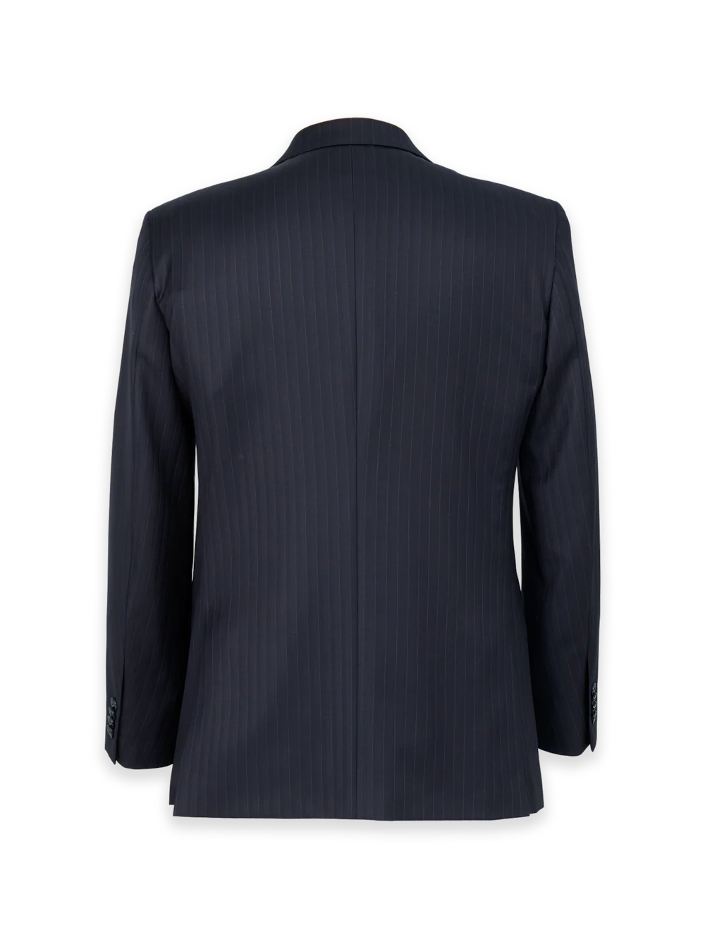 Black/Blue Wool Stripe Single Breasted Peak Lapel Suit Jacket - Black/blue - Image 2