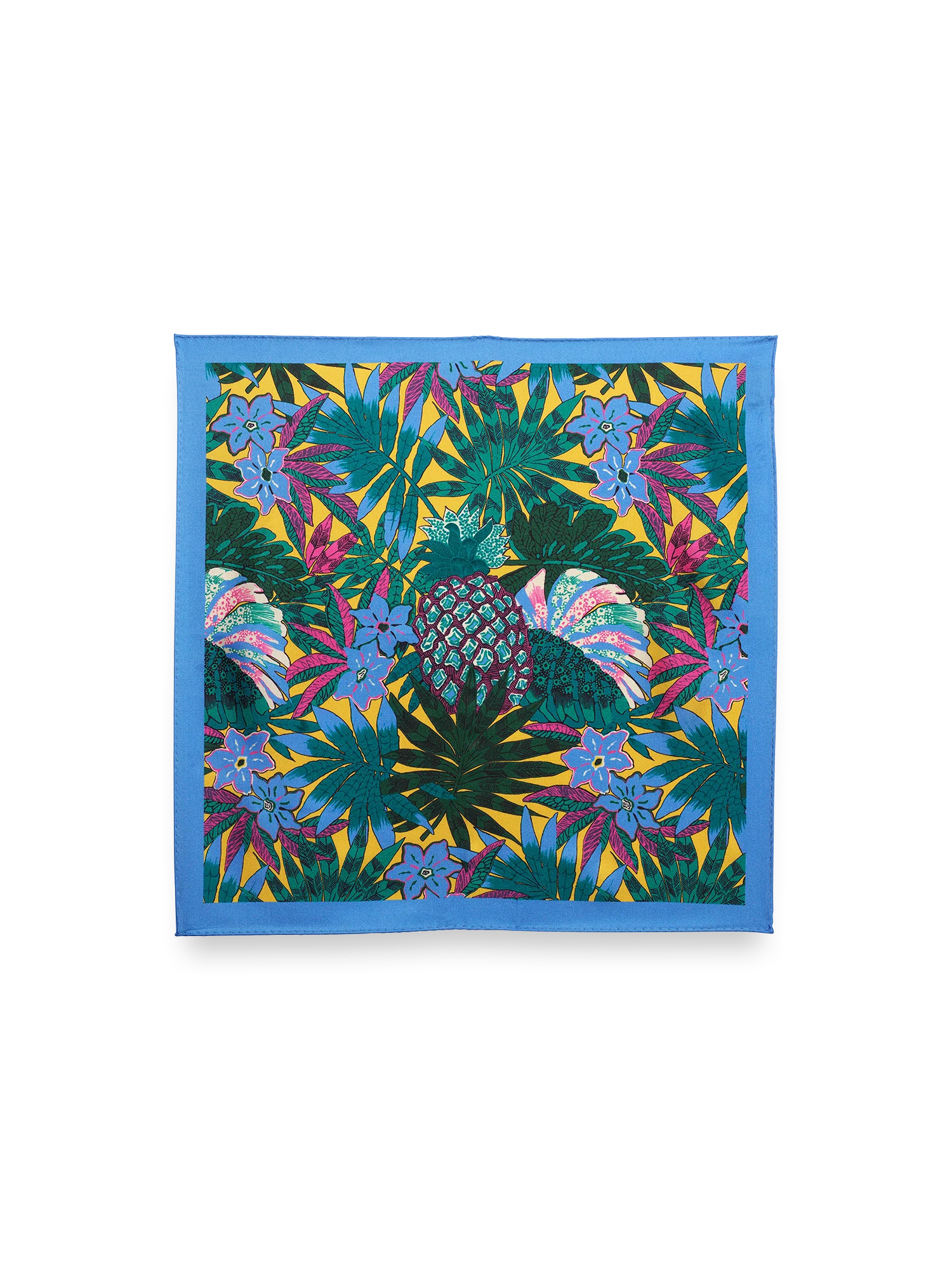 Botanical Silk Pocket Square - Yellow Multi - Image 2