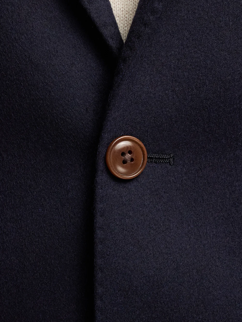 Cashmere Single Breasted Notch Lapel Sport Coat - Navy - Image 6