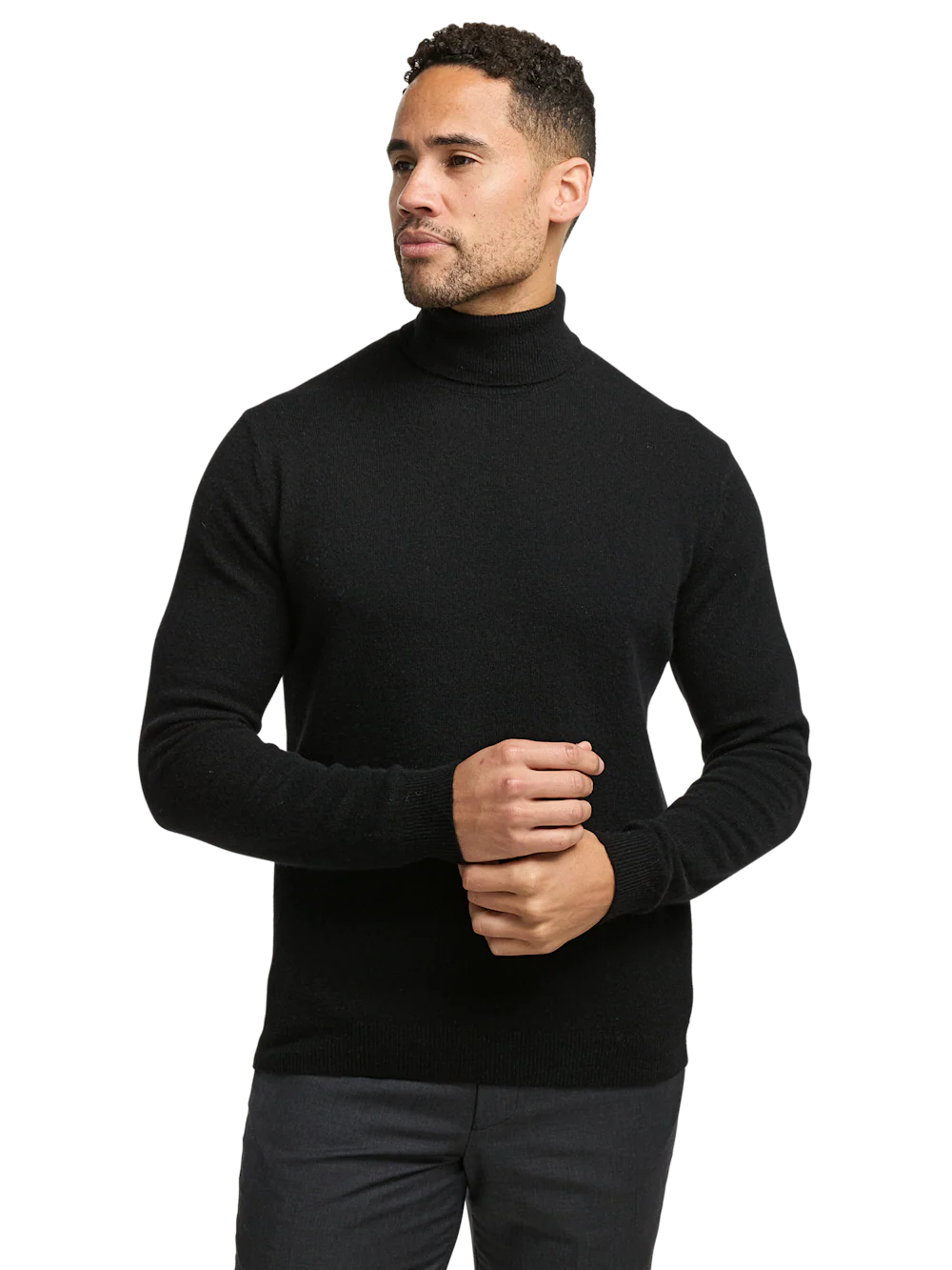 Cashmere Turtleneck Sweater - Black - Image 2