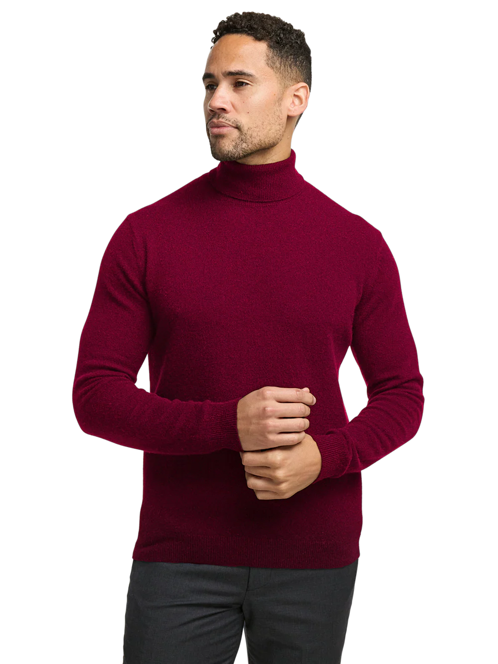Cashmere Turtleneck Sweater - Burgundy - Image 2