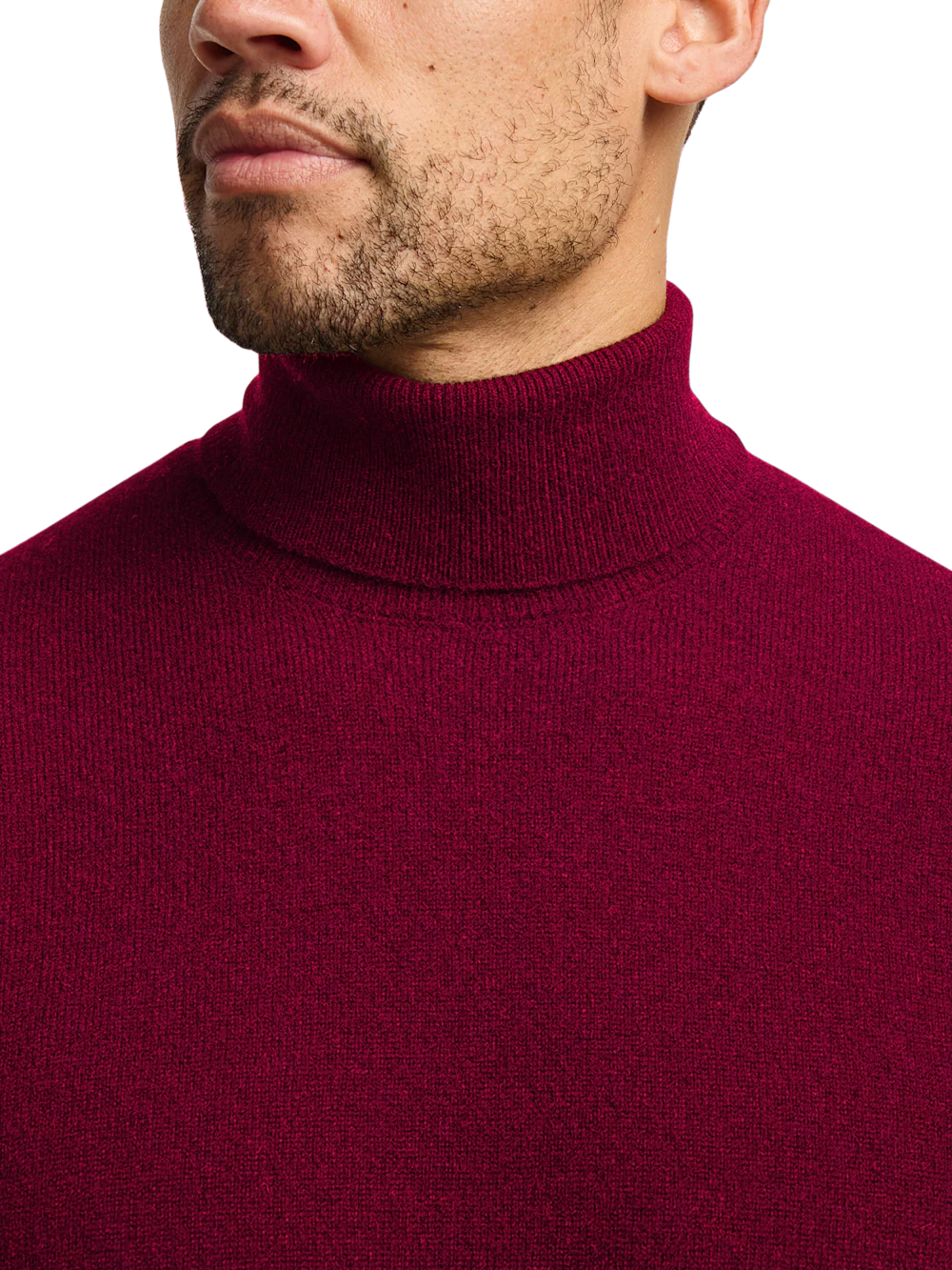 Cashmere Turtleneck Sweater - Burgundy - Image 3