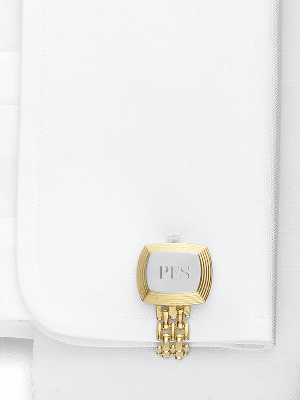 Chain Wrap Engravable Cufflinks - Gold/silver - Image 2