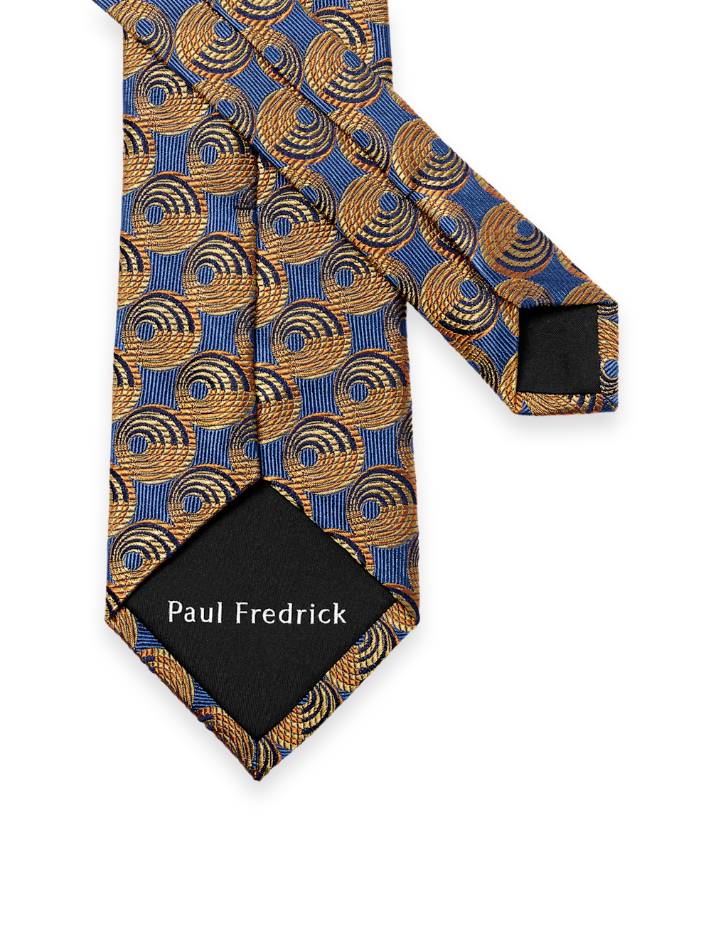 Circles Woven Silk Tie - Blue/gold - Image 3