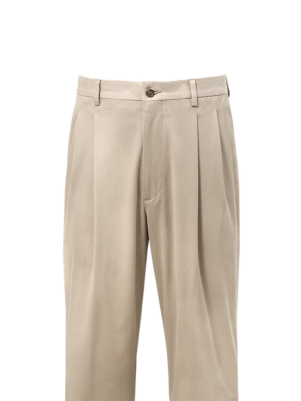 Classic Fit Cotton Stretch Twill Pleated Pants - Moss - Image 2