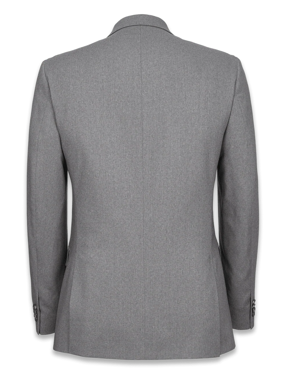 Classic Fit Essential Wool Double Breasted Peak Lapel Suit Jacket - Navy Windowpane - Image 4