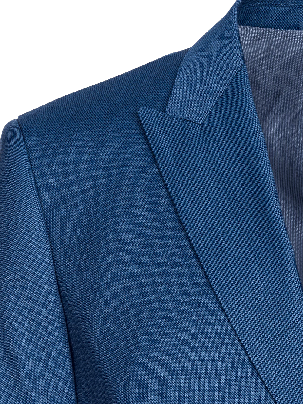 Classic Fit Sharkskin Double Breasted Peak Lapel Suit Jacket - Tan - Image 4