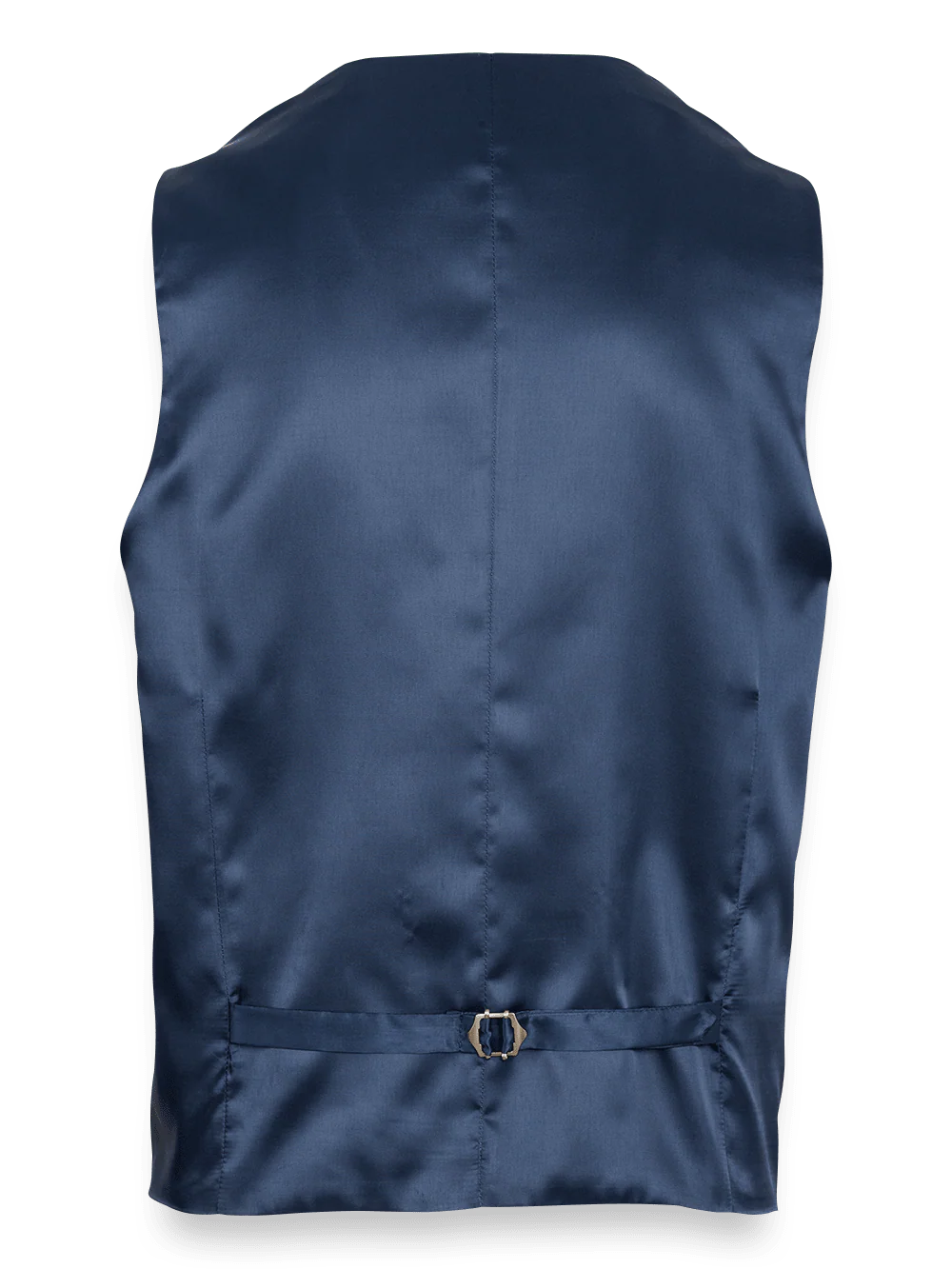 Classic Fit Sharkskin No Lapel Suit Vest - Tan - Image 2