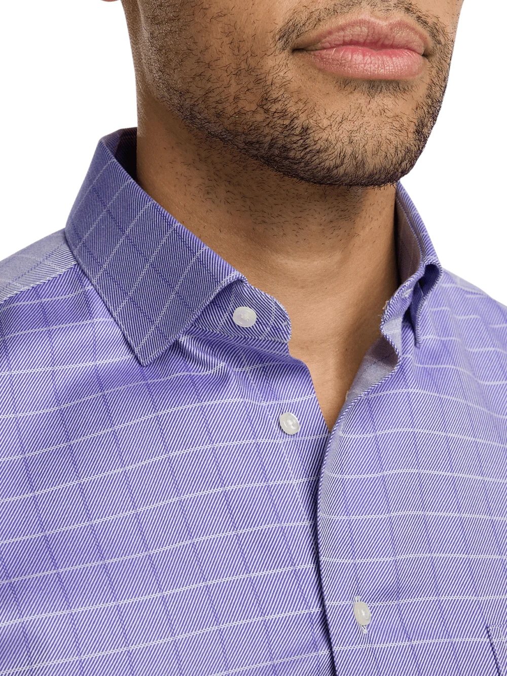 Comfort Stretch Non-Iron Check Dress Shirt - Purple - Image 3