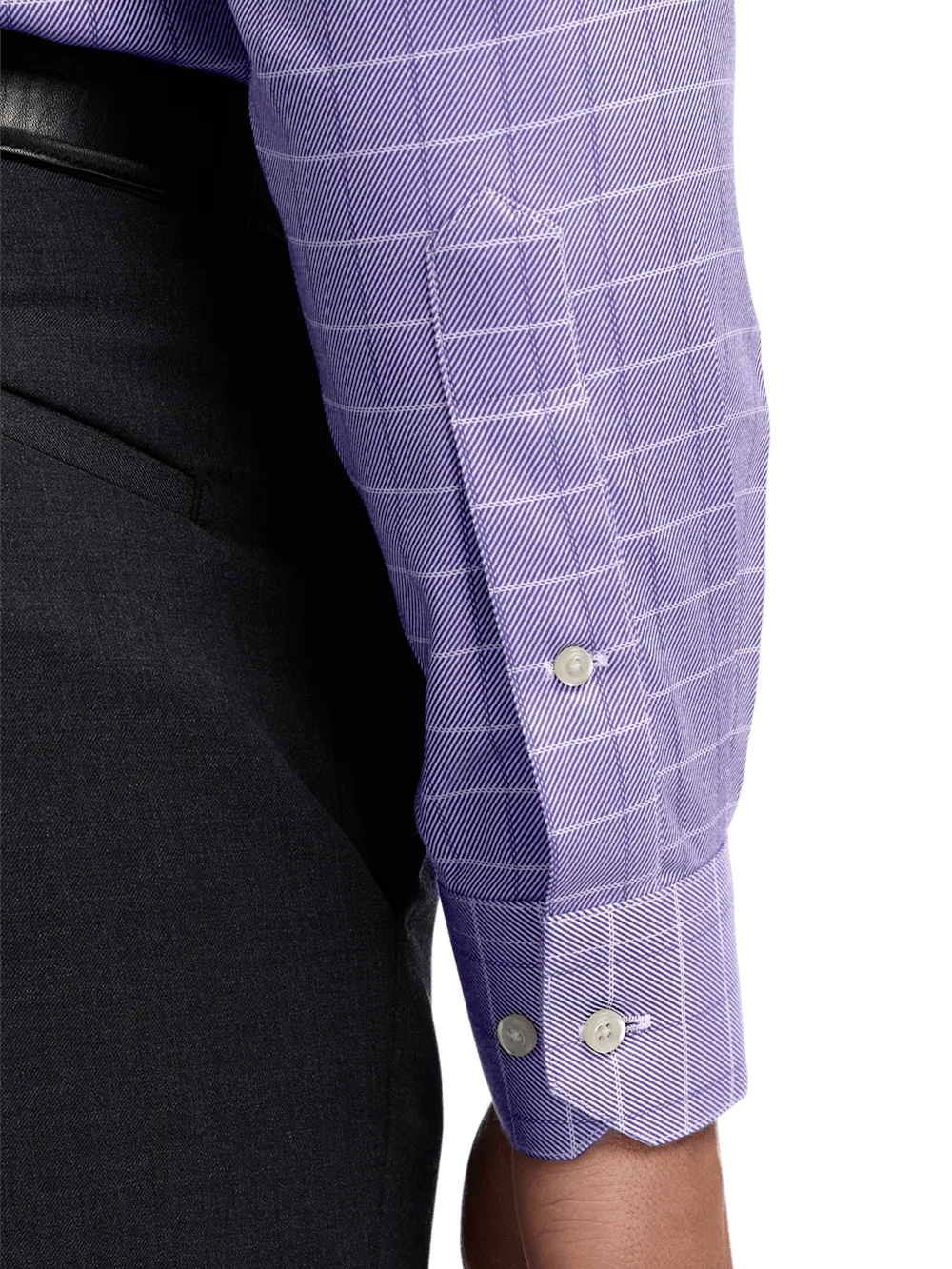 Comfort Stretch Non-Iron Check Dress Shirt - Purple - Image 4
