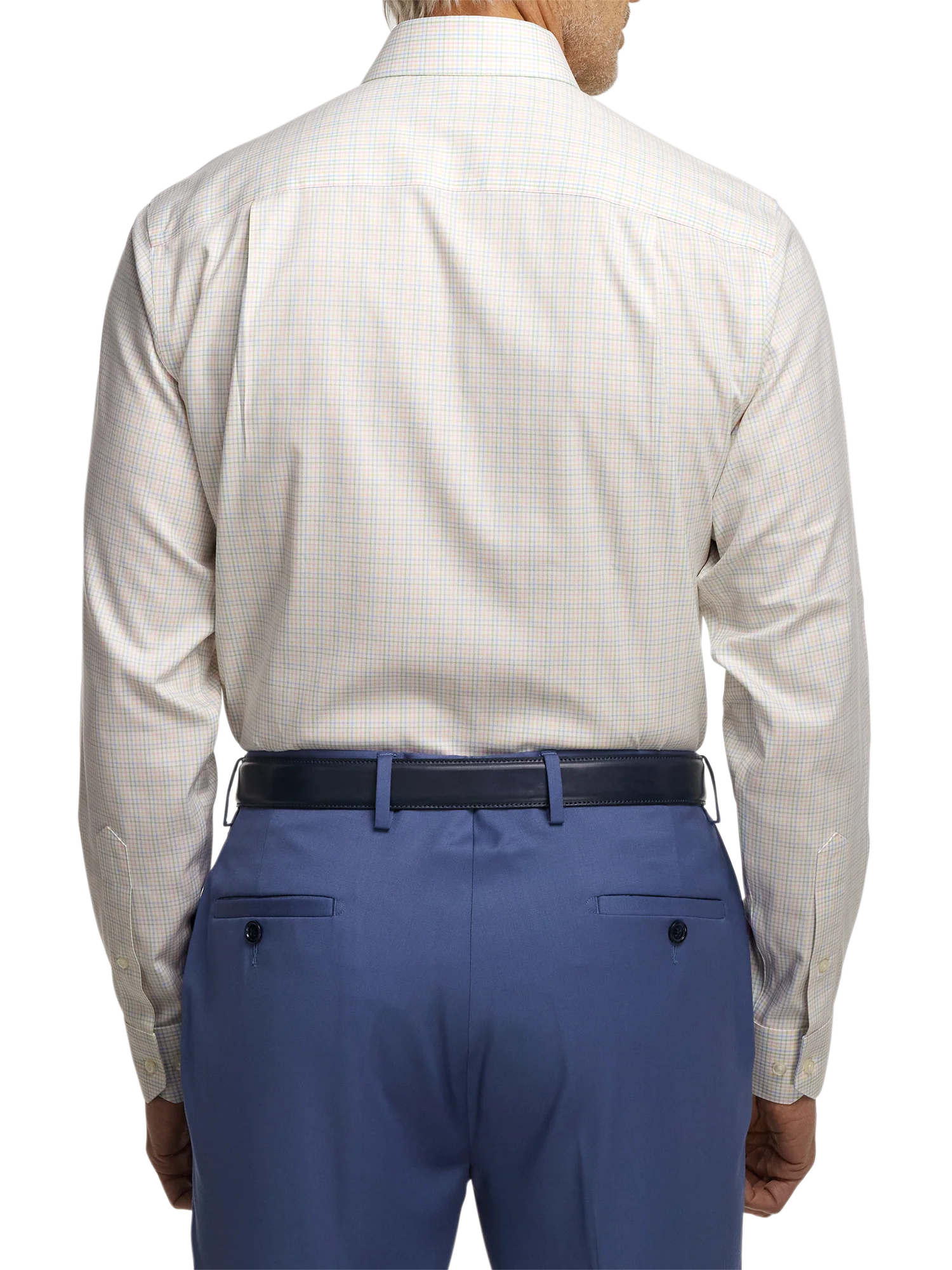 Comfort Stretch Non-Iron Check Dress Shirt - Multi - Image 5