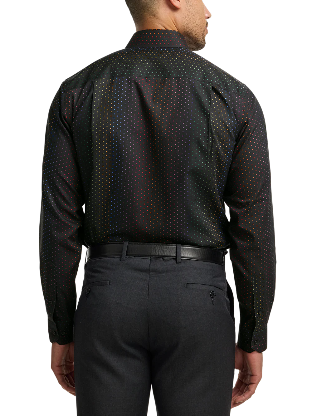 Comfort Stretch Non-Iron Dot Dress Shirt - Multi - Image 5