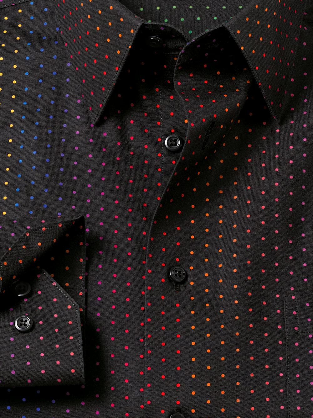 Comfort Stretch Non-Iron Dot Dress Shirt - Multi - Image 6