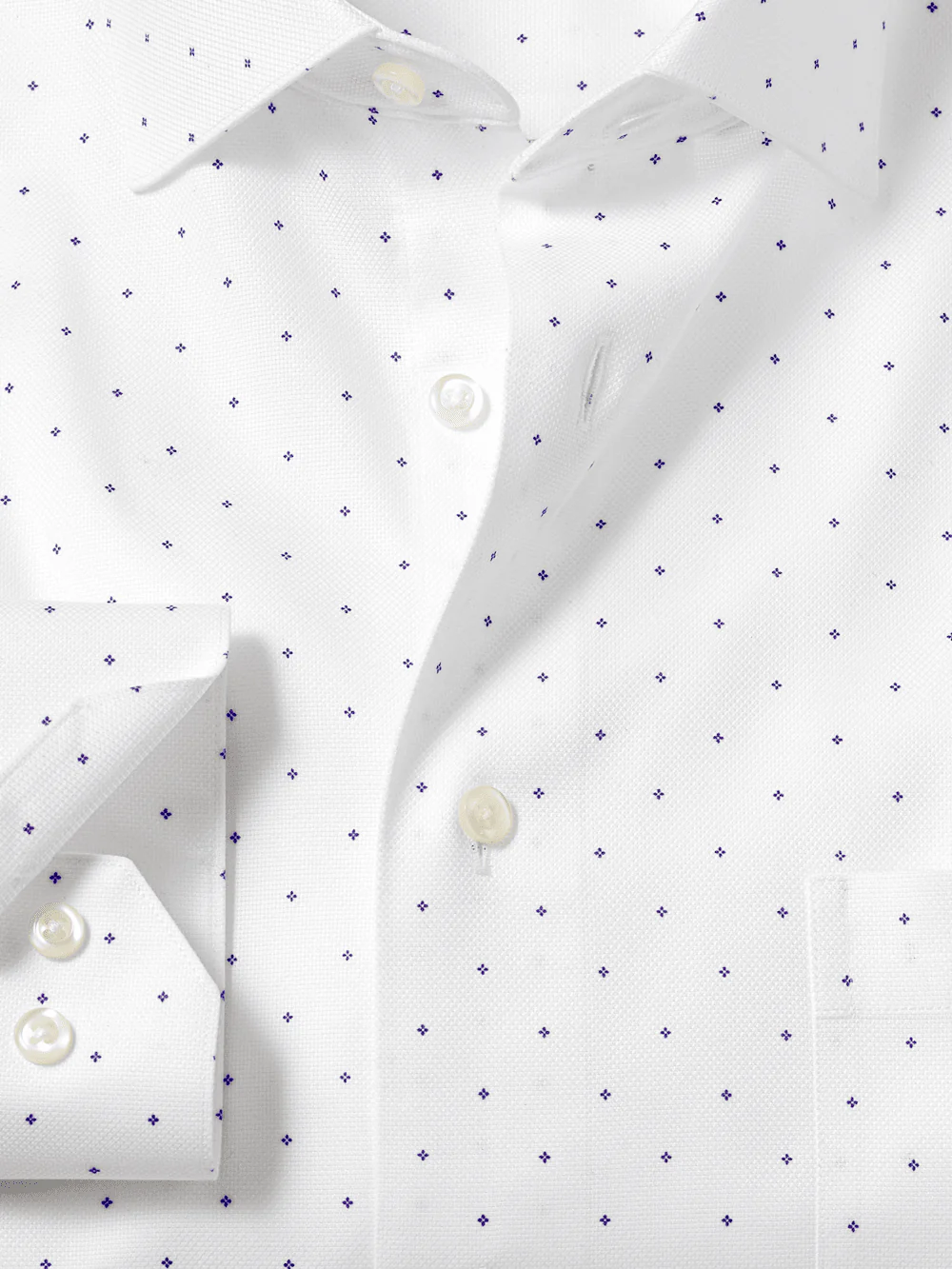 Comfort Stretch Non-Iron Geometric Dress Shirt - White/purple - Image 6