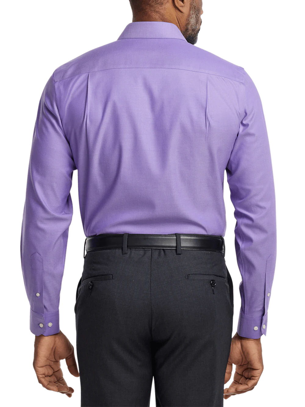Comfort Stretch Non-Iron Herringbone Dress Shirt - Purple - Image 5