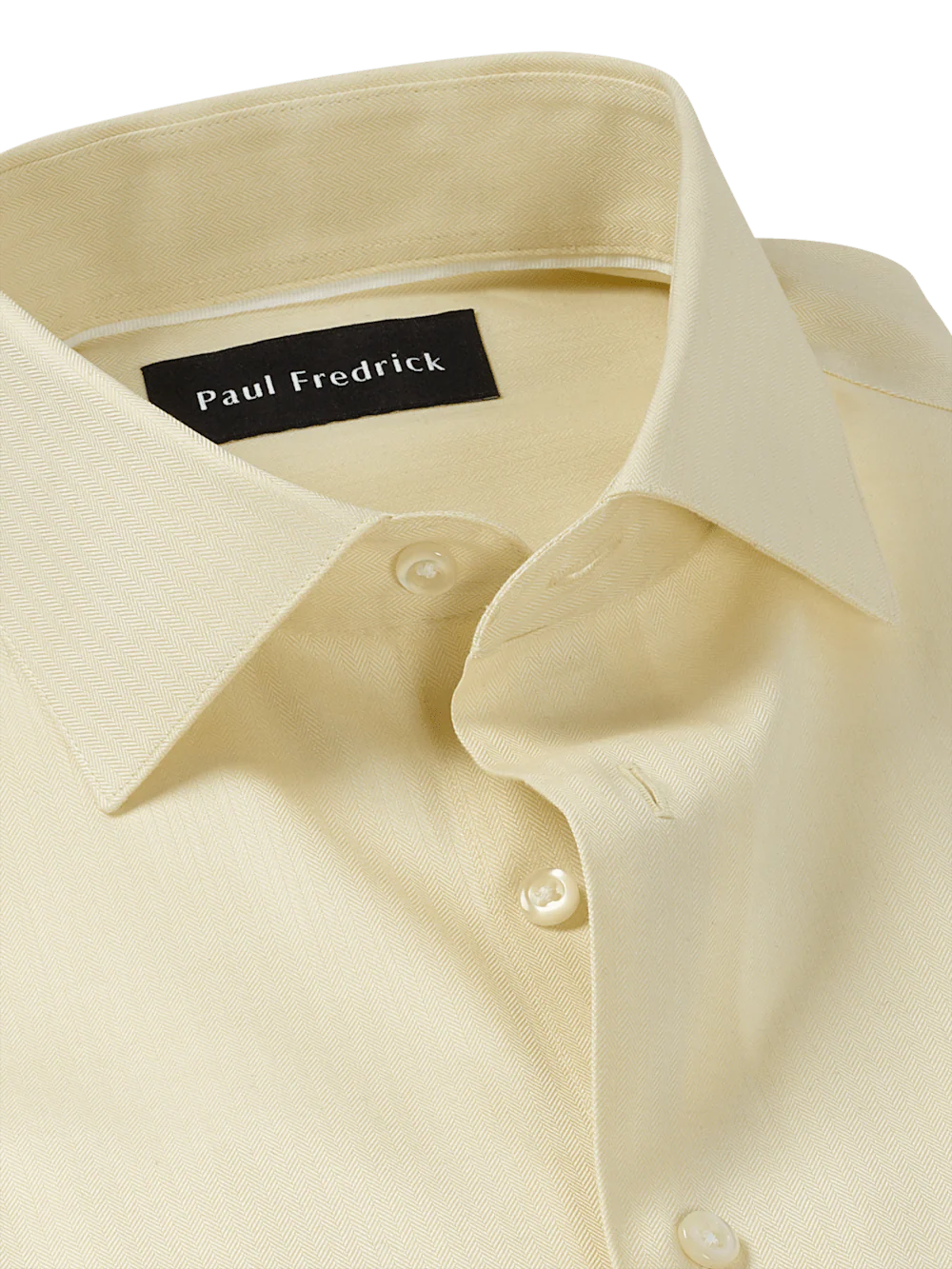 Comfort Stretch Non-Iron Herringbone Dress Shirt - Yellow - Image 7