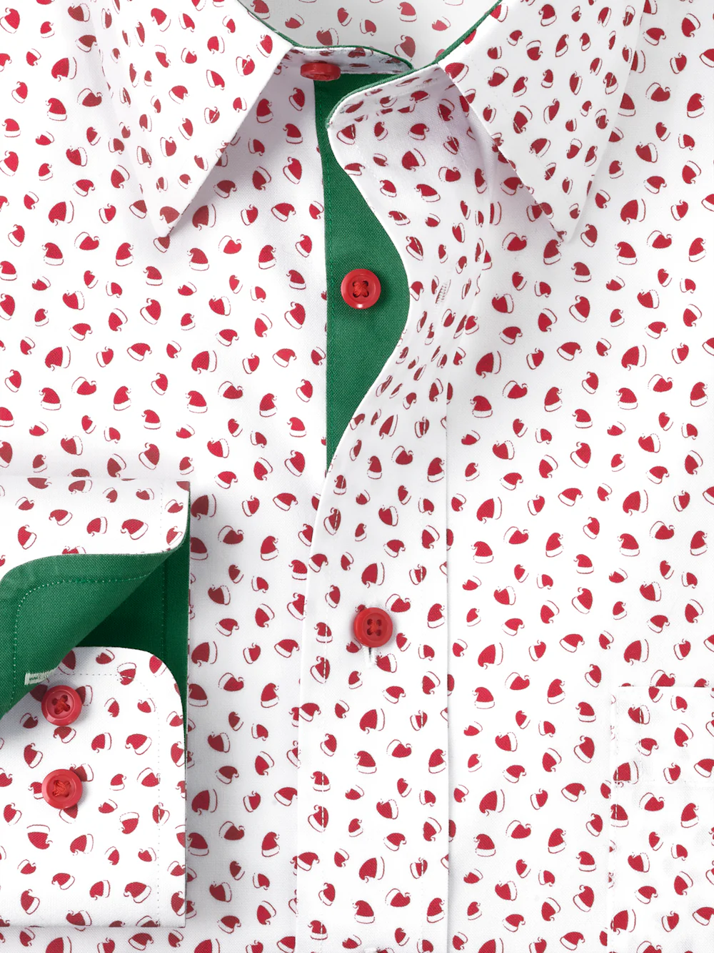 Comfort Stretch Non-Iron Novelty Dress Shirt With Contrast Trim - Red - Image 6