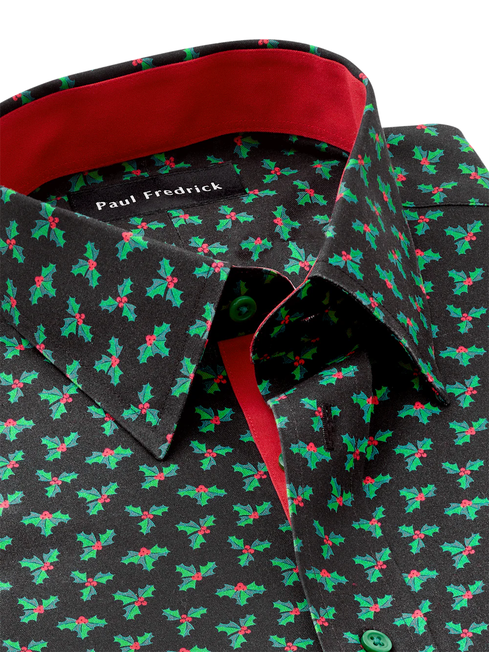 Comfort Stretch Non-Iron Novelty Dress Shirt With Contrast Trim - Black - Image 7