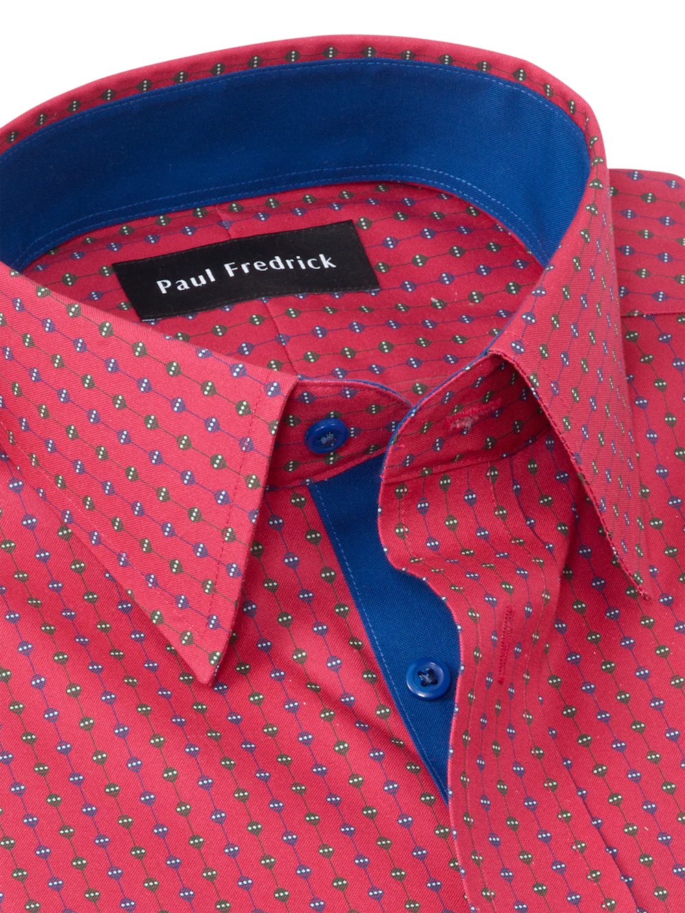 Comfort Stretch Non-Iron Novelty Dress Shirt With Contrast Trim - Red - Image 7