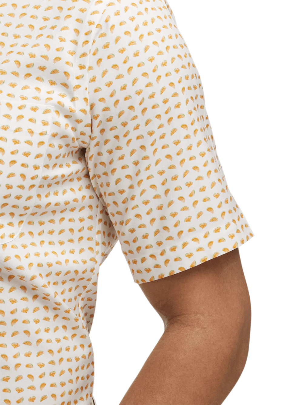Comfort Stretch Non-Iron Novelty Dress Shirt With Contrast Trim - White/melon - Image 4