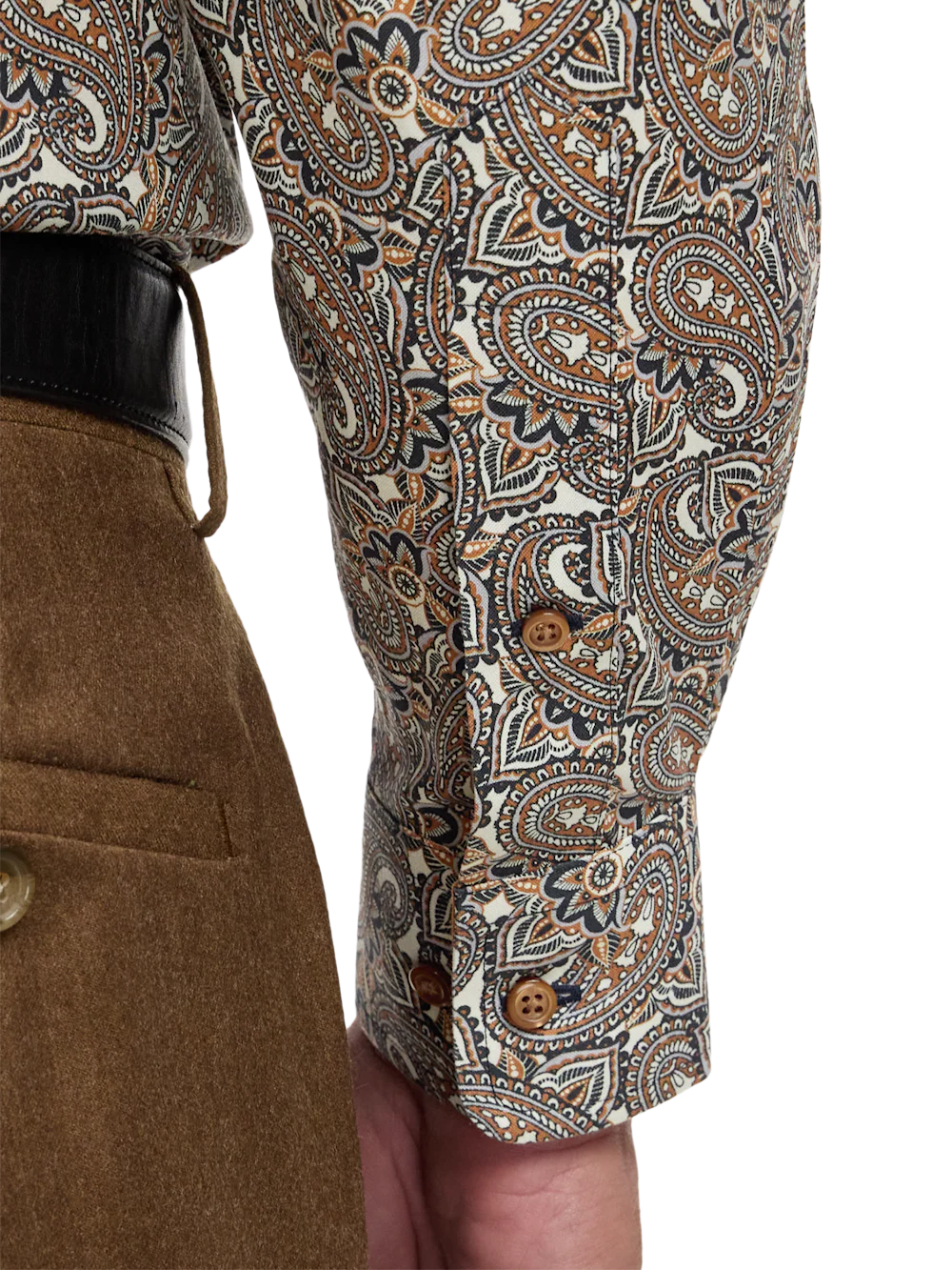 Comfort Stretch Non-Iron Paisley Dress Shirt With Contrast Trim - Multi - Image 4