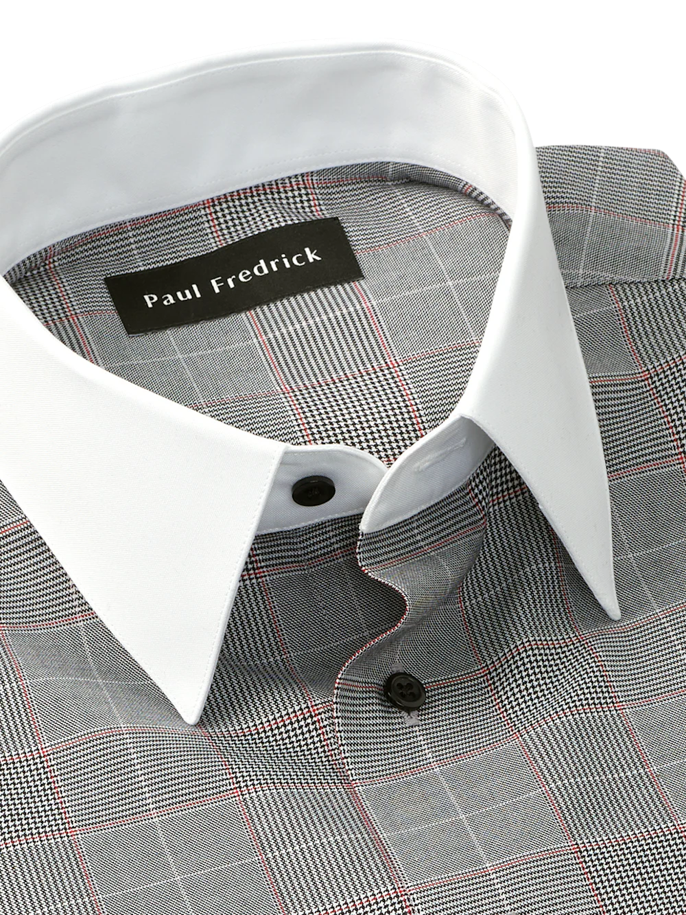 Comfort Stretch Non-Iron Plaid Dress Shirt - Black - Image 7