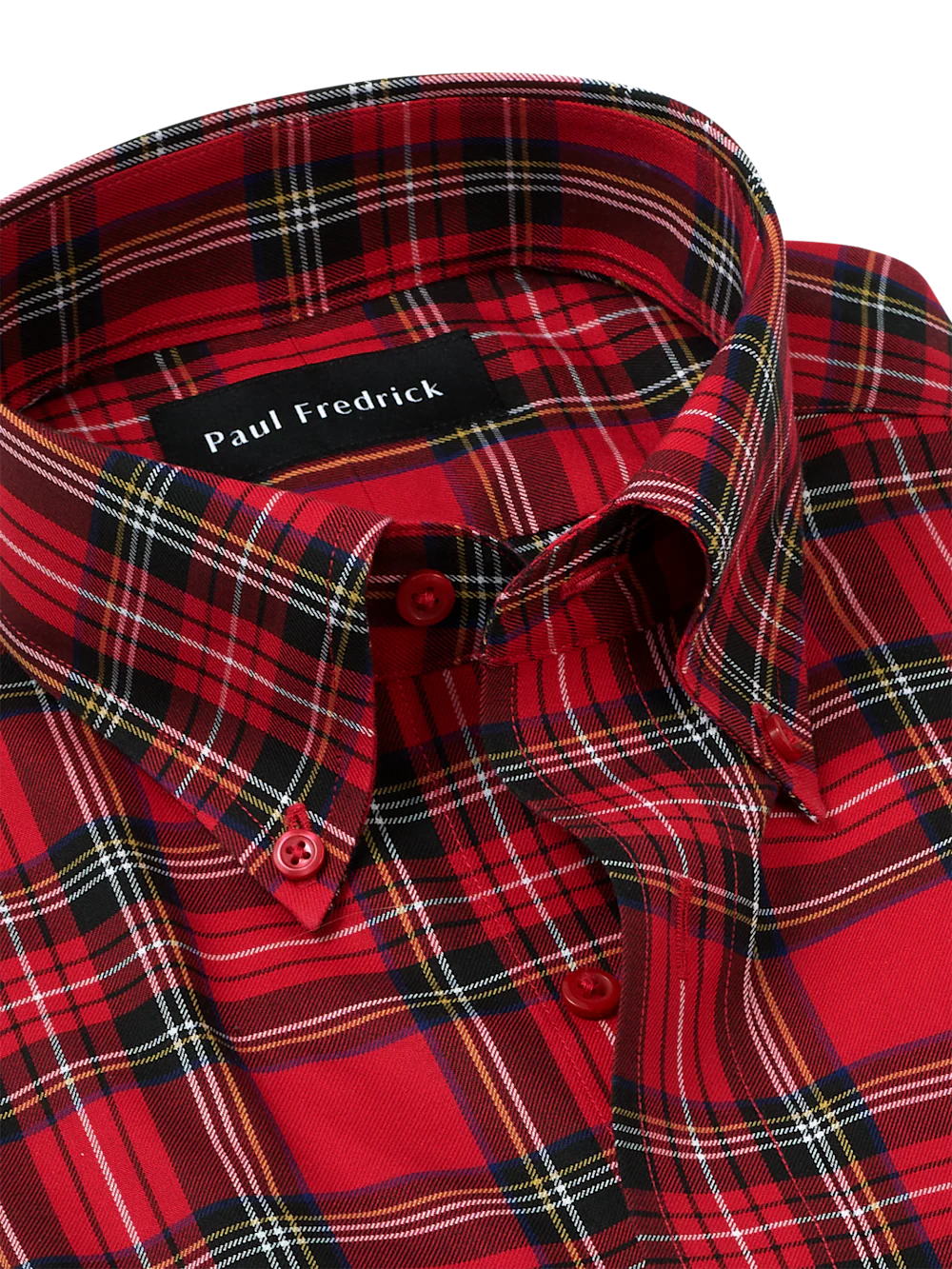 Comfort Stretch Non-Iron Plaid Dress Shirt - Red - Image 7