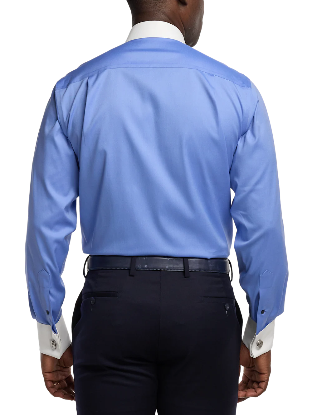 Comfort Stretch Non-Iron Solid Dress Shirt - French Blue - Image 5