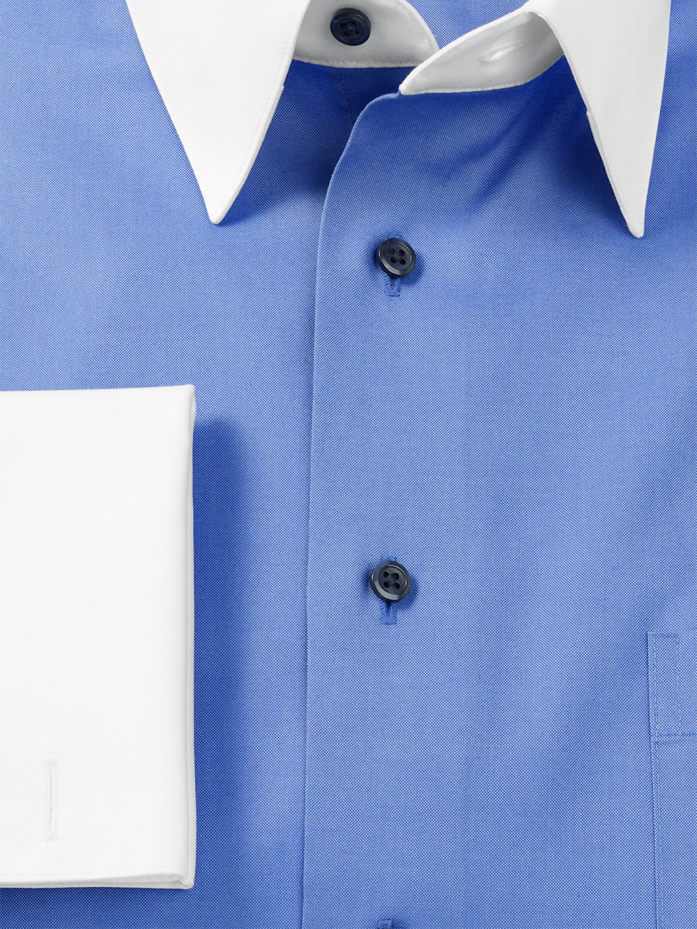 Comfort Stretch Non-Iron Solid Dress Shirt - French Blue - Image 6