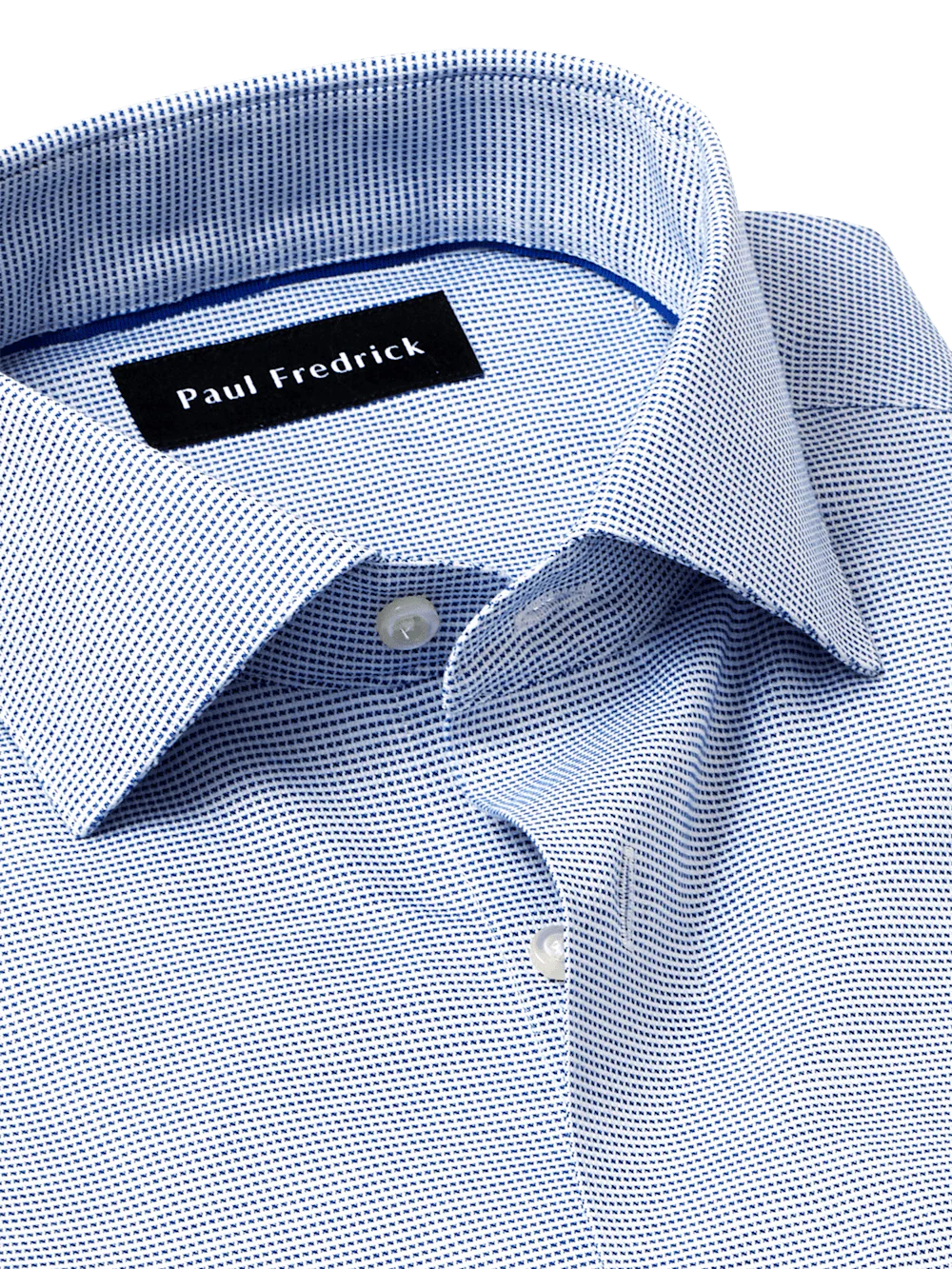 Comfort Stretch Non-Iron Solid Dress Shirt - Cobalt - Image 7