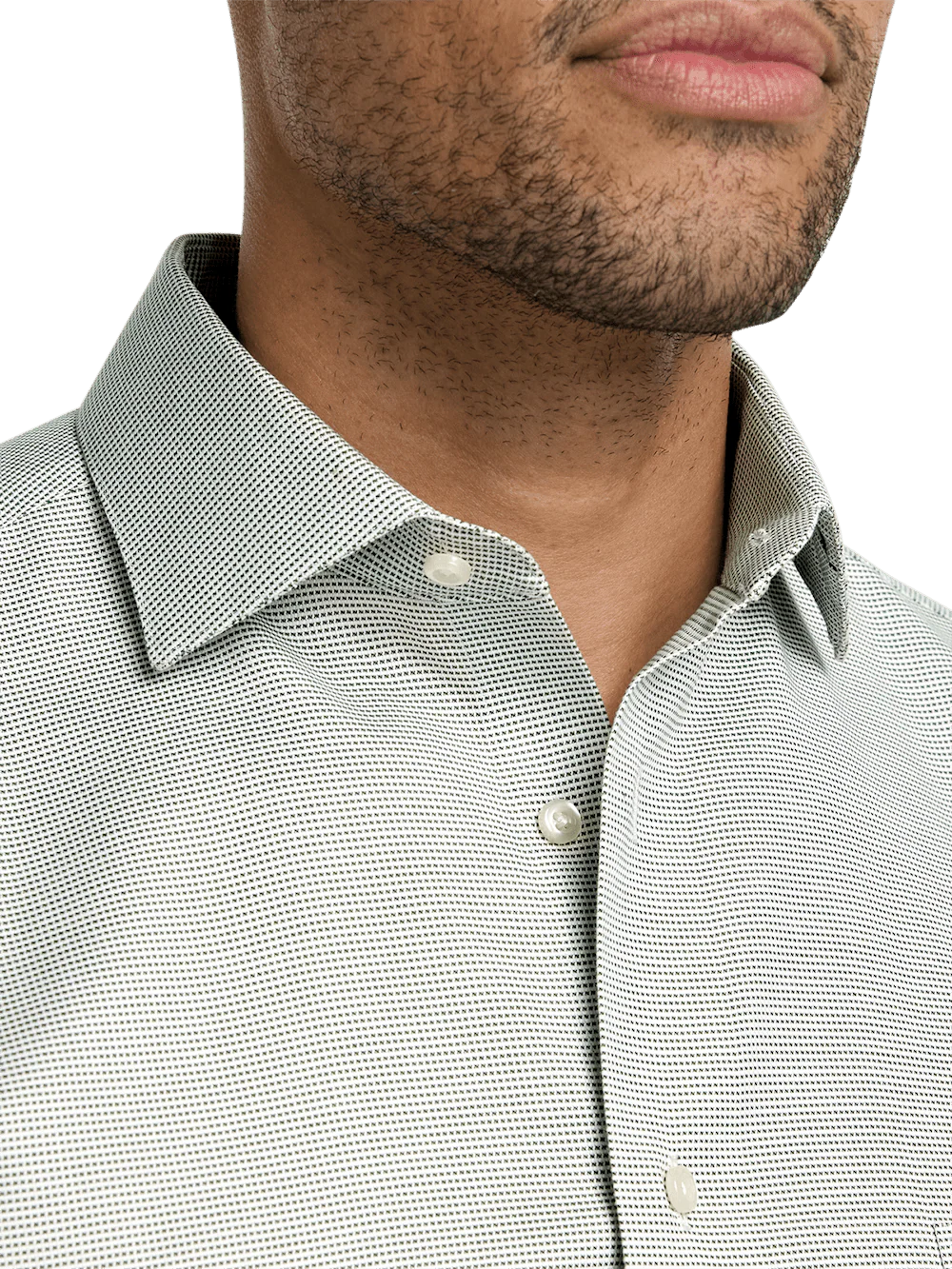 Comfort Stretch Non-Iron Solid Dress Shirt - Green - Image 3