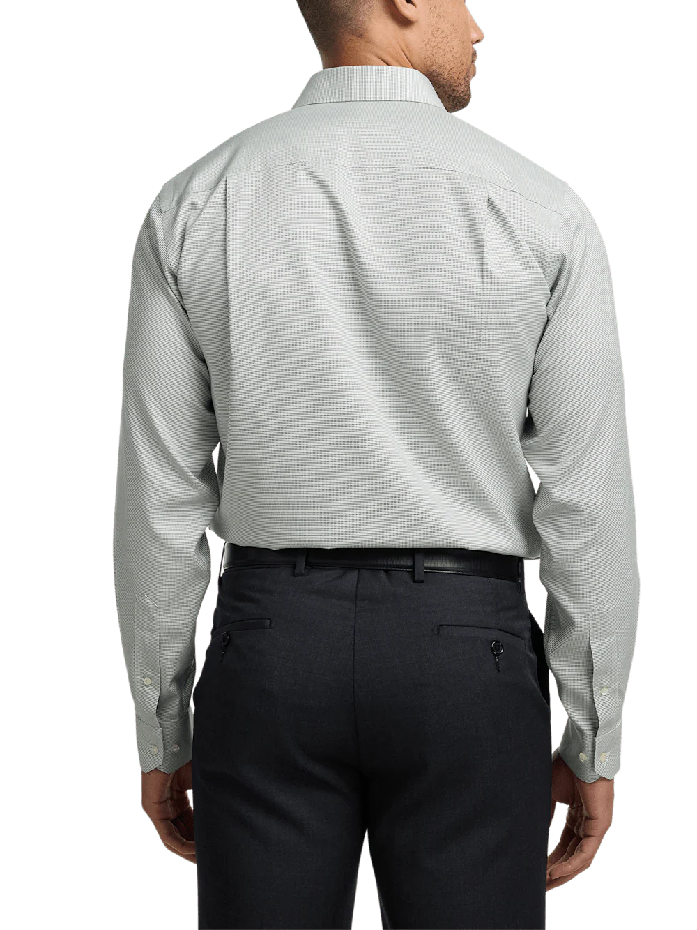 Comfort Stretch Non-Iron Solid Dress Shirt - Green - Image 5