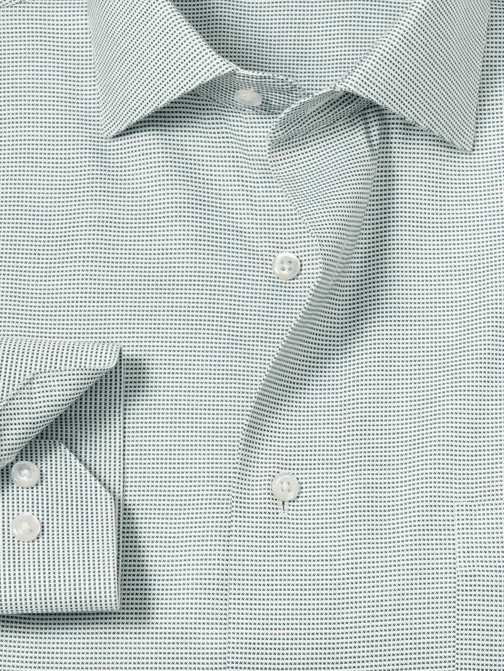 Comfort Stretch Non-Iron Solid Dress Shirt - Green - Image 6