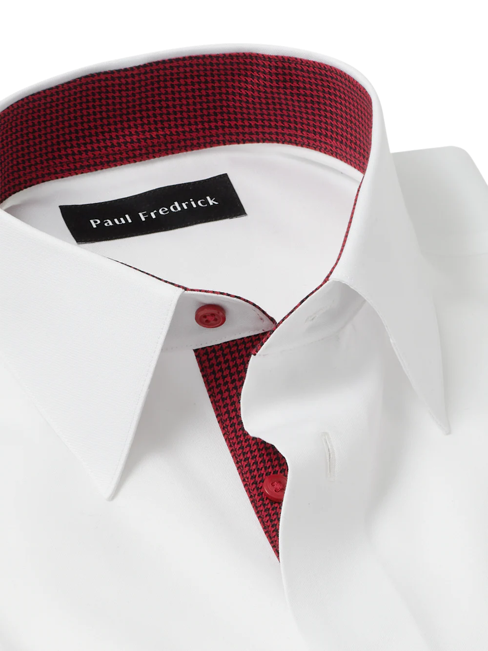 Comfort Stretch Non-Iron Solid Dress Shirt With Contrast Trim - White - Image 7