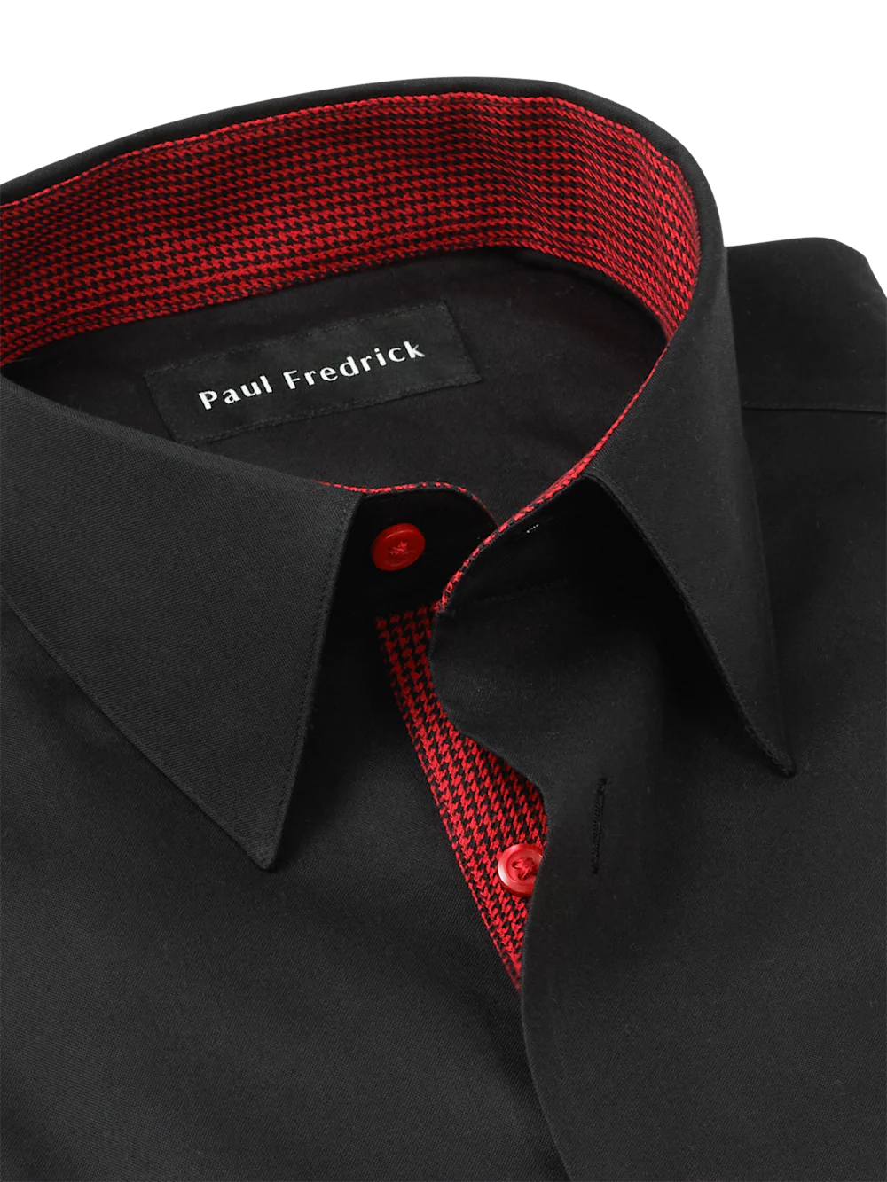 Comfort Stretch Non-Iron Solid Dress Shirt With Contrast Trim - Black - Image 7