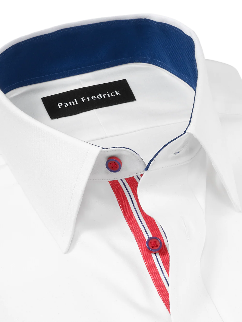 Comfort Stretch Non-Iron Solid Dress Shirt With Contrast Trim - White - Image 7