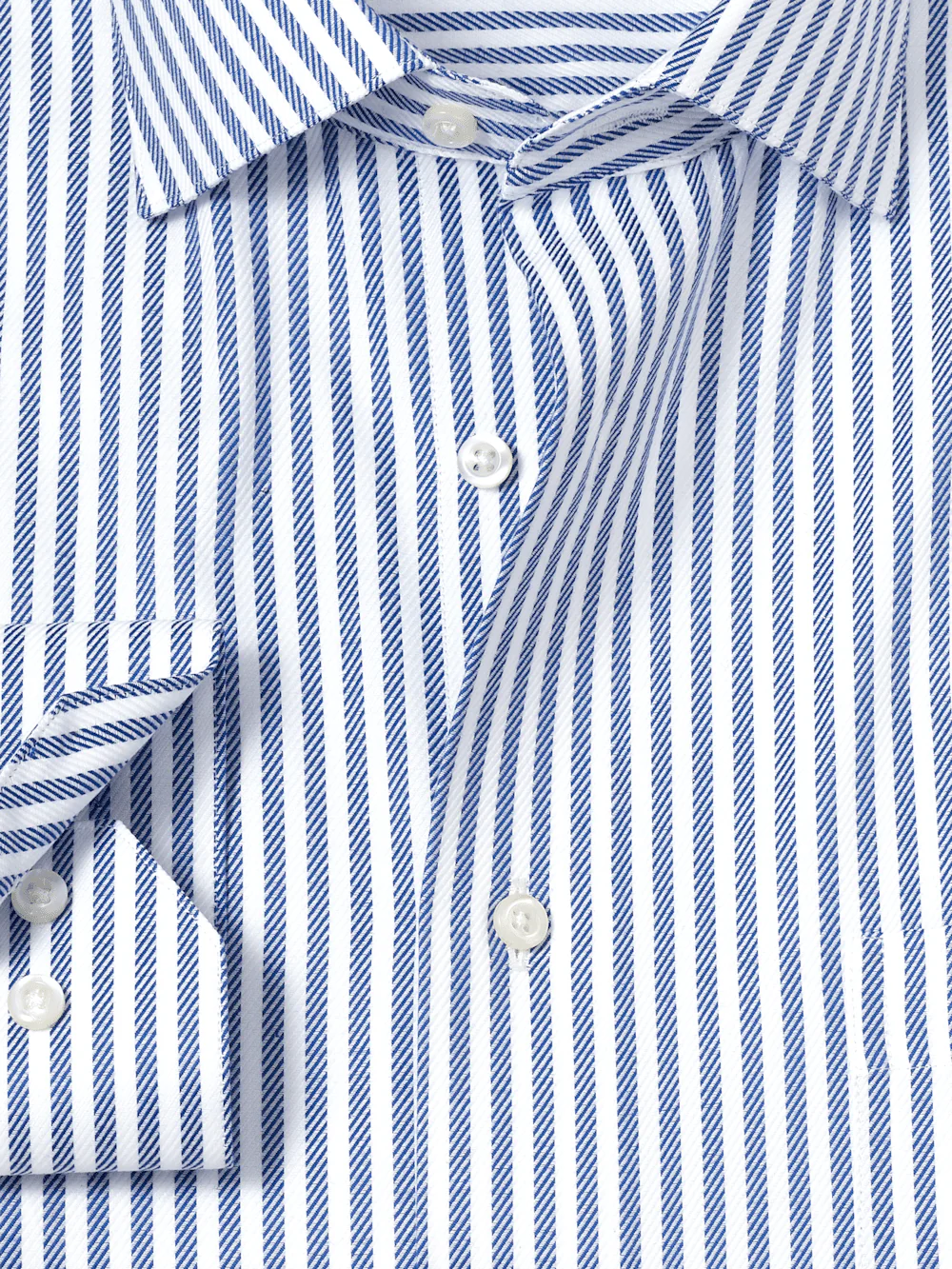 Comfort Stretch Non-Iron Stripe Dress Shirt - Cobalt - Image 6