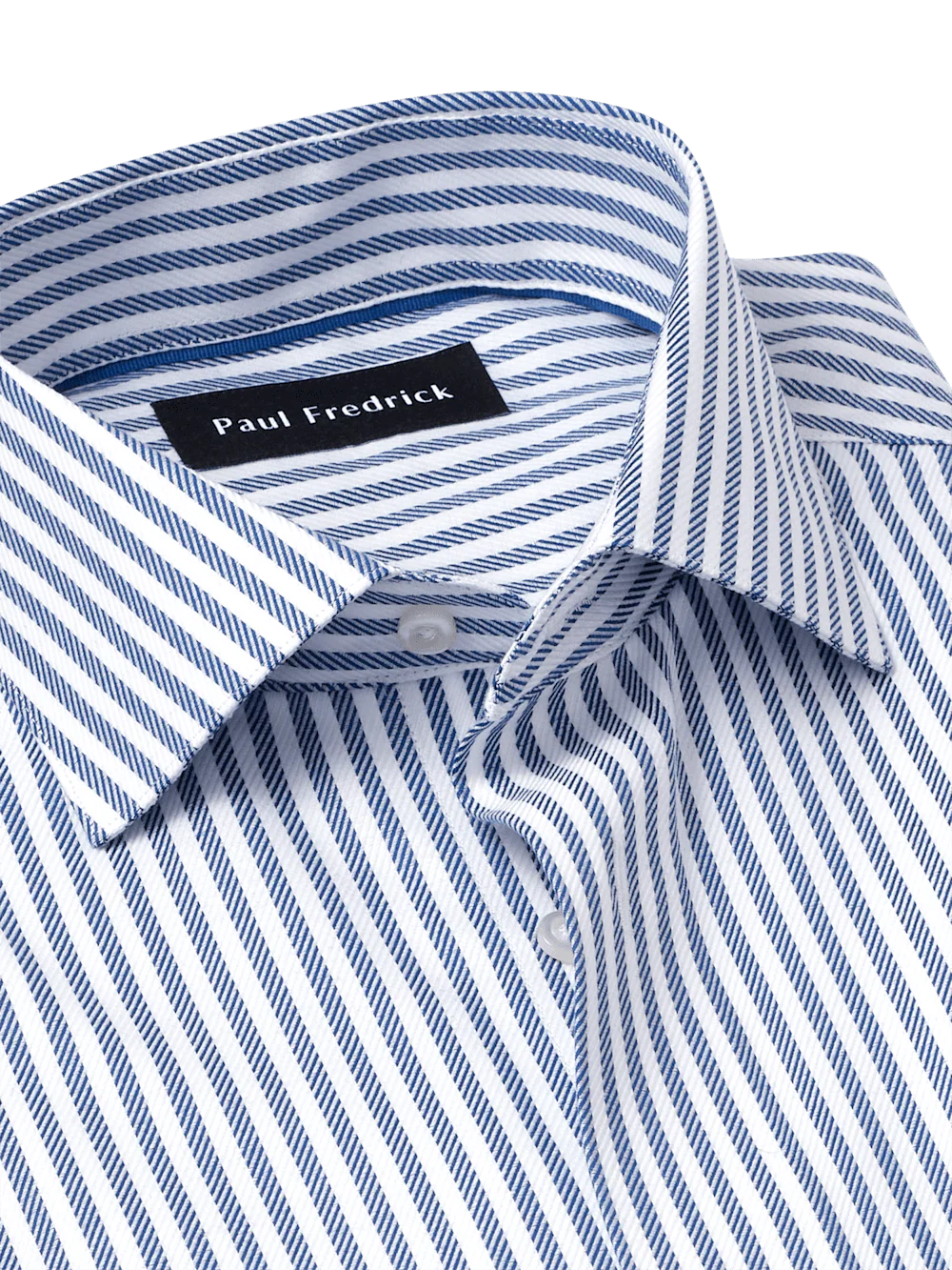 Comfort Stretch Non-Iron Stripe Dress Shirt - Cobalt - Image 7