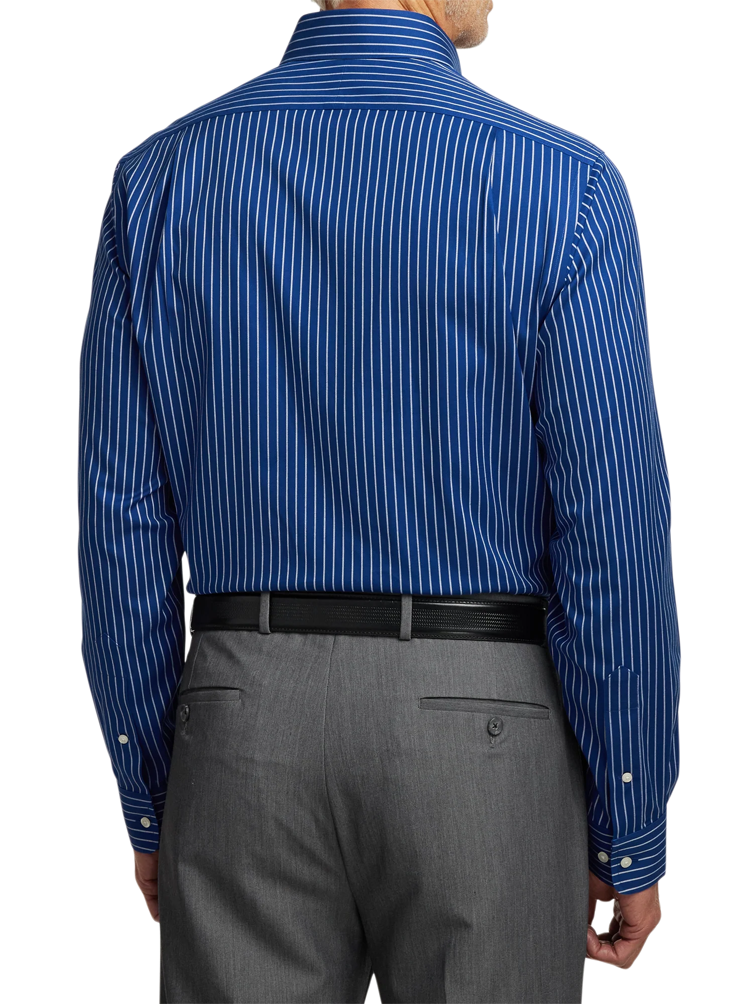 Comfort Stretch Non-Iron Stripe Dress Shirt - Cobalt - Image 5