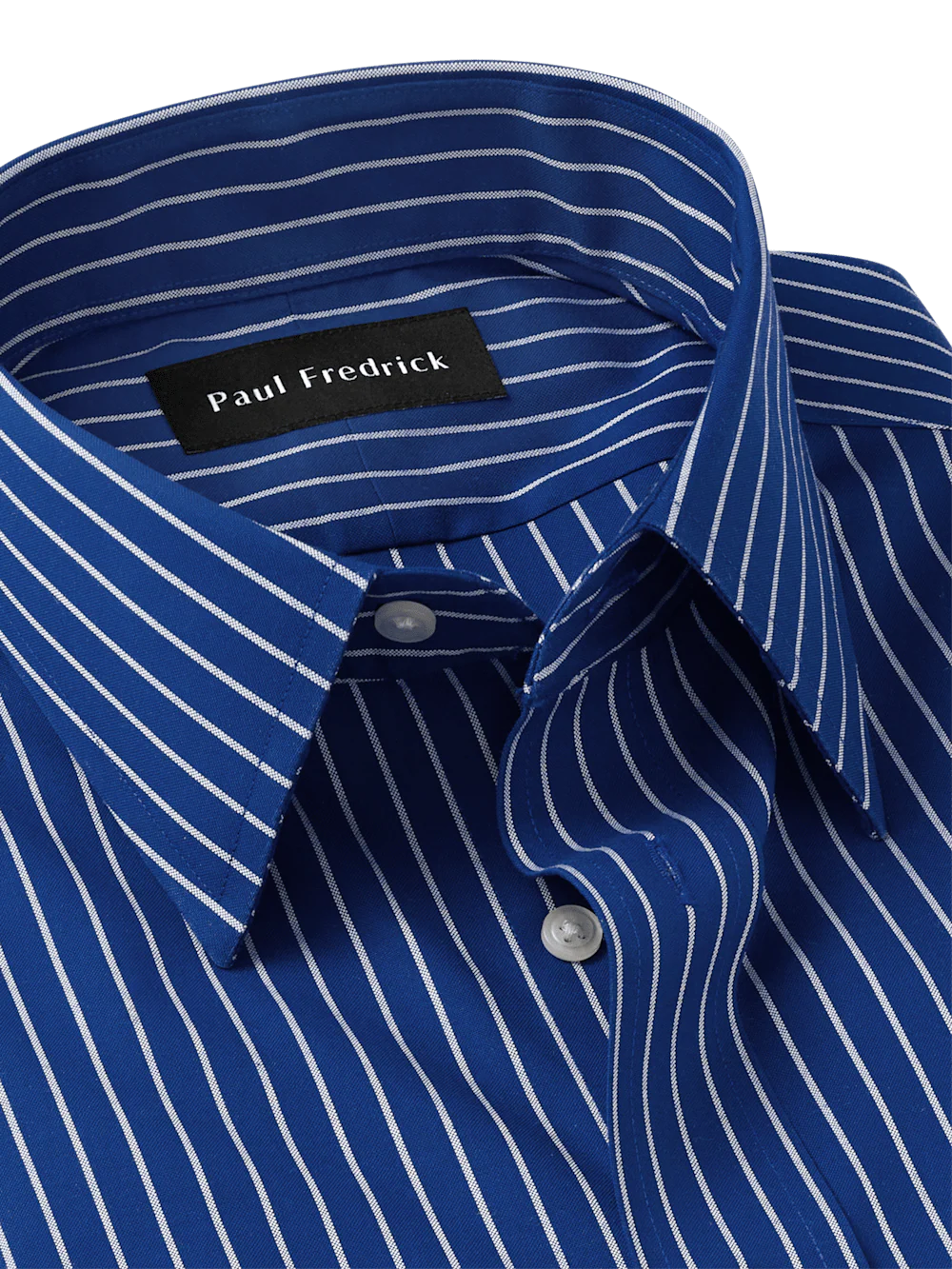 Comfort Stretch Non-Iron Stripe Dress Shirt - Cobalt - Image 7