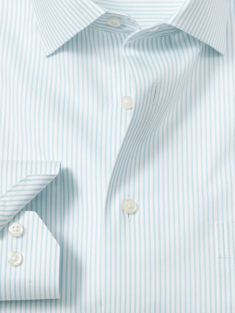 Comfort Stretch Non-Iron Stripe Dress Shirt - Light Blue - Image 6