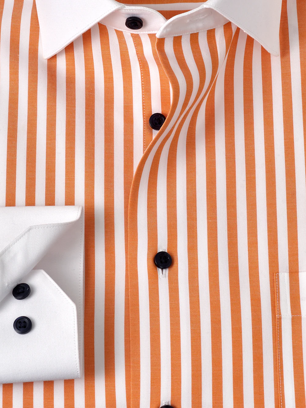 Comfort Stretch Non-Iron Stripe Dress Shirt - White/melon - Image 6