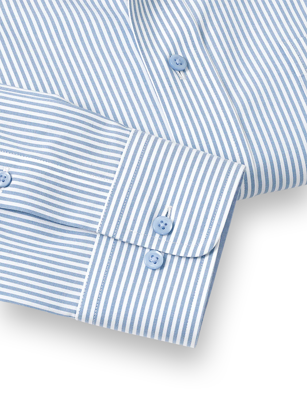 Comfort Stretch Non-Iron Stripe Dress Shirt With Contrast Trim - Blue - Image 4