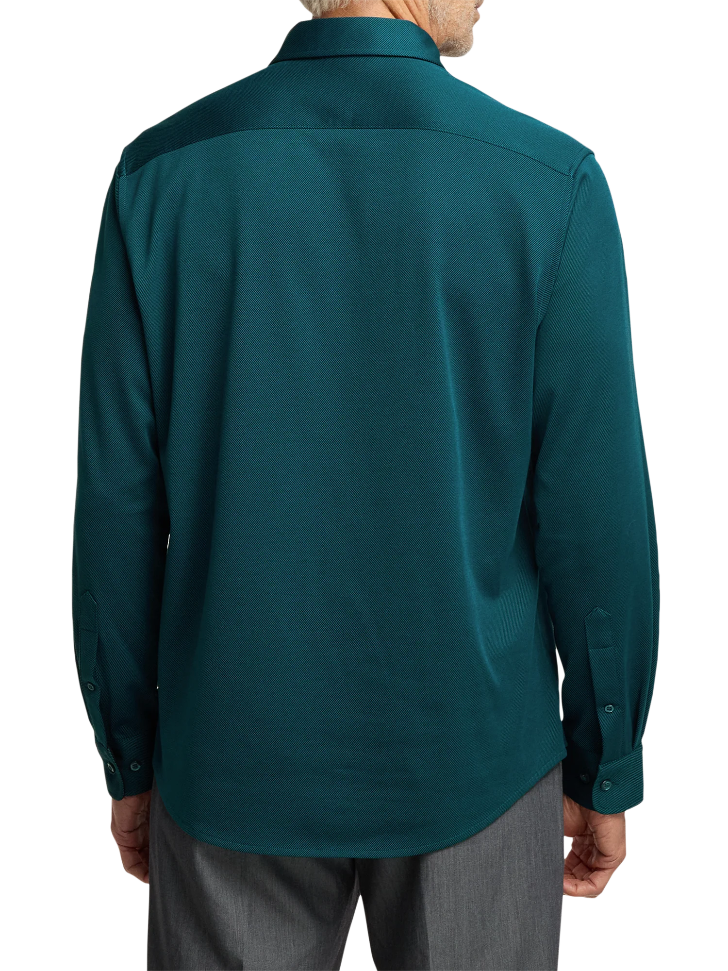 Cotton Blend Button Front Polo - Teal - Image 6