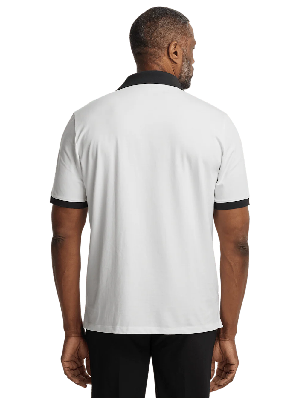 Cotton Blend Three Button Polo - White - Image 6