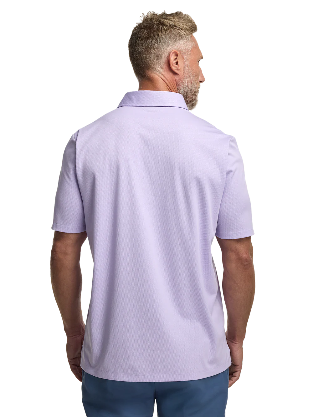 Cotton Blend Three Button Polo - Lavender - Image 6