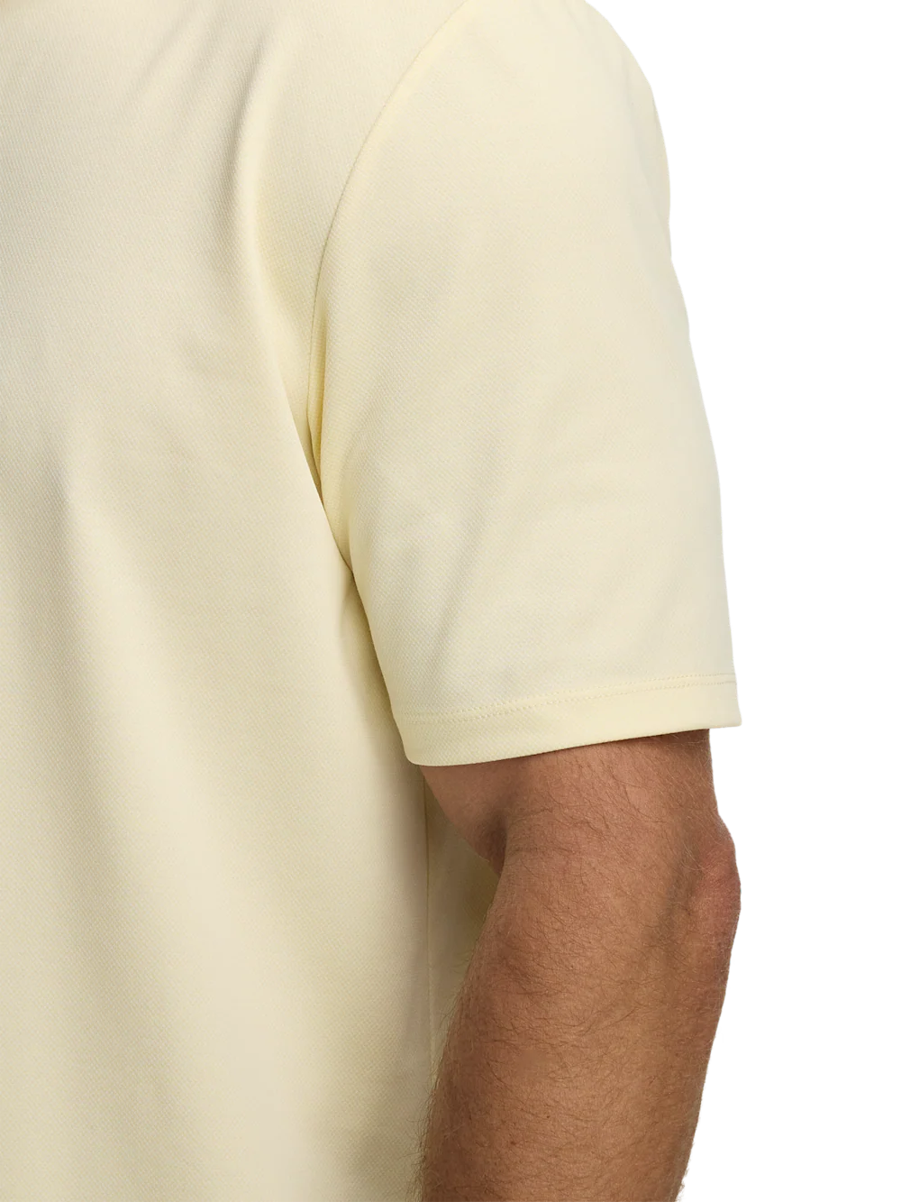 Cotton Blend Three Button Polo - Light Yellow - Image 4