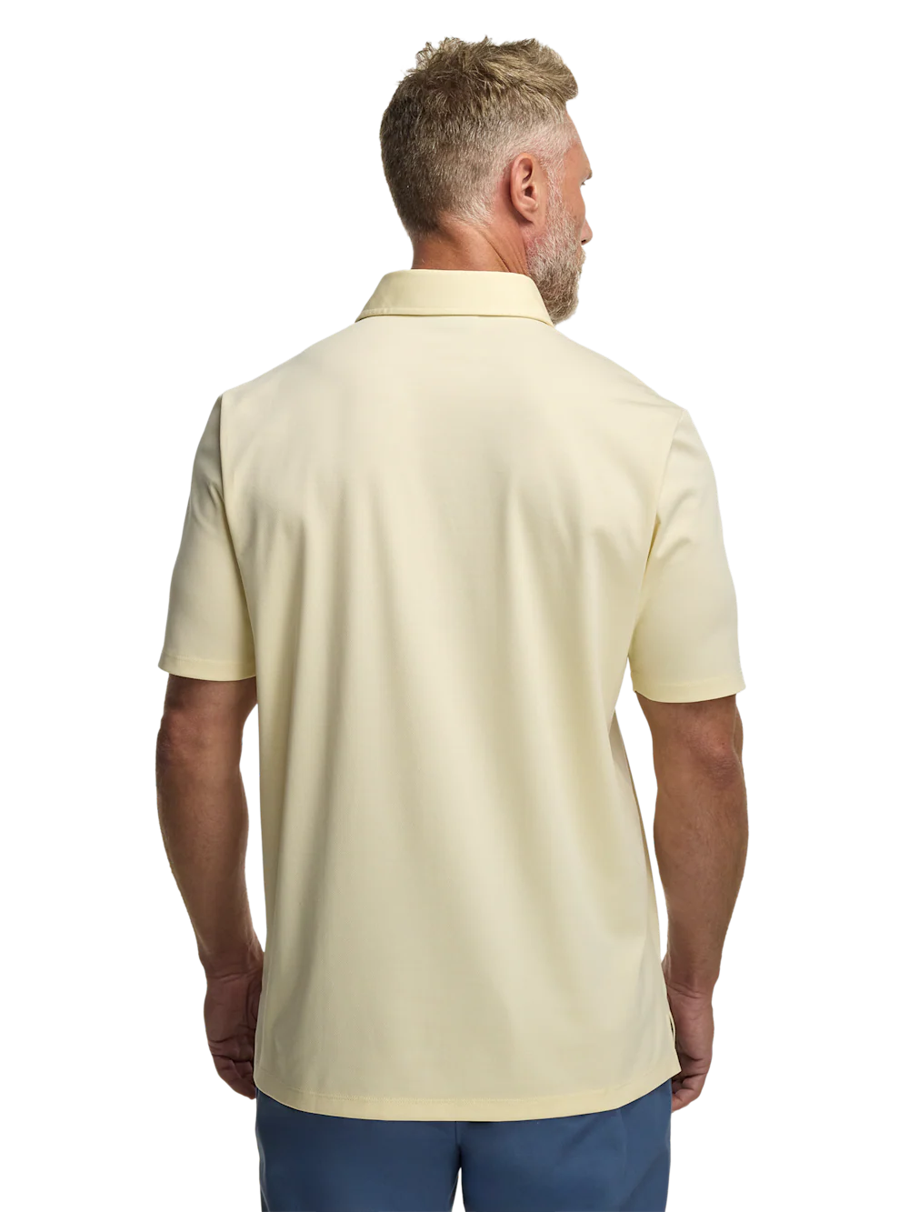 Cotton Blend Three Button Polo - Light Yellow - Image 6