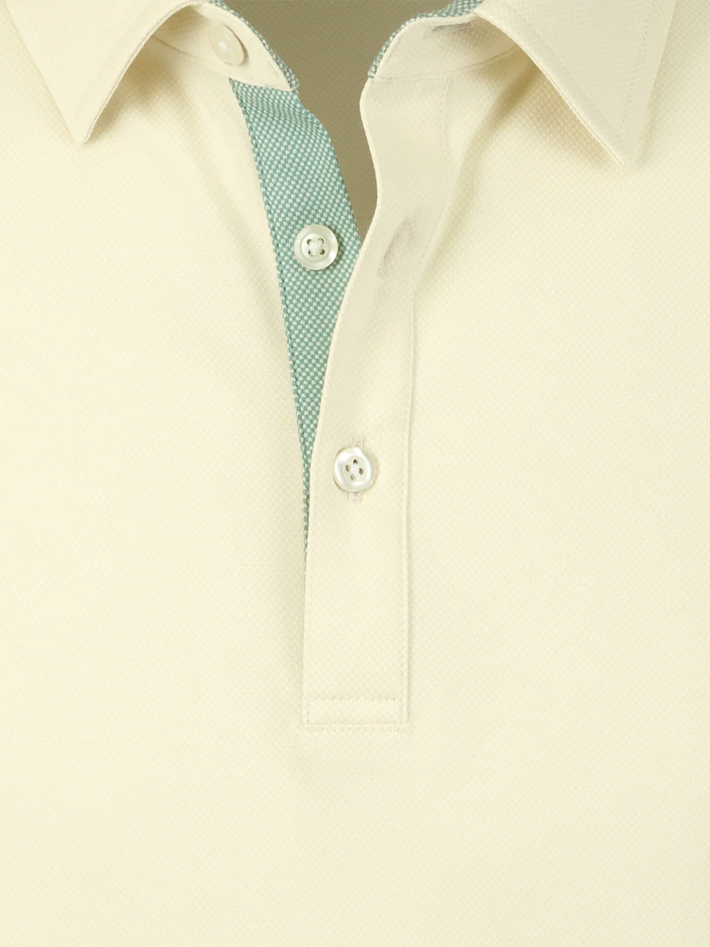 Cotton Blend Three Button Polo - Light Yellow - Image 7
