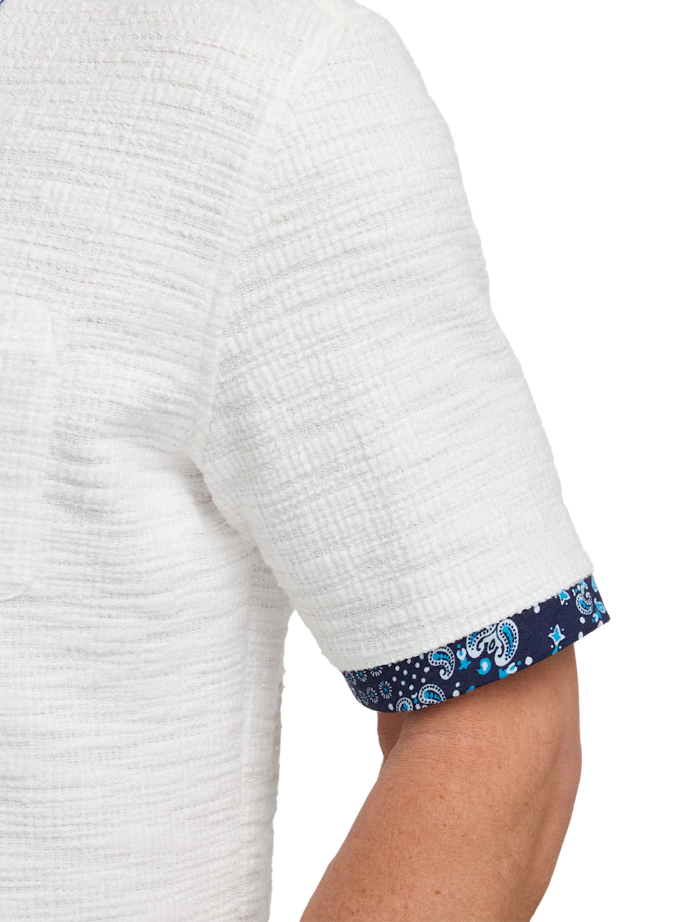 Cotton Button Front Polo - White - Image 5